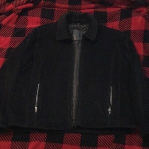 Vertical Robert Comstock mens wool rabbit hair jacket‎ black size large